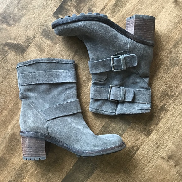 sam edelman grey suede booties